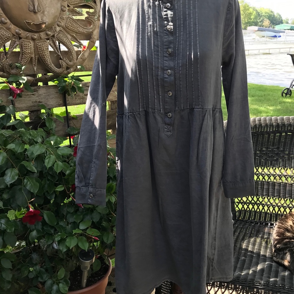 Tea N Rose Gray Tencel Midi Dress Size S